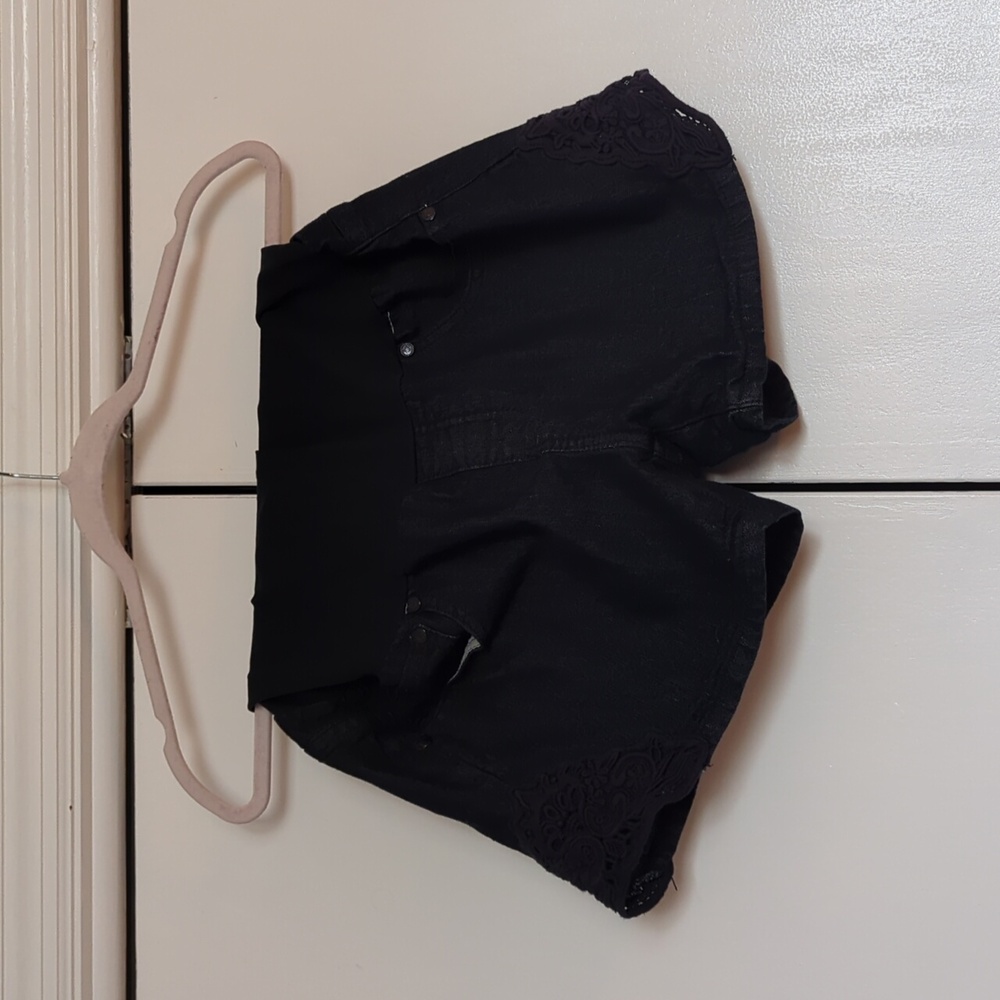 Pinkblush Maternity Denim Shorts With Lace Detail